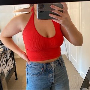 Red crop top from Urban Outfitters